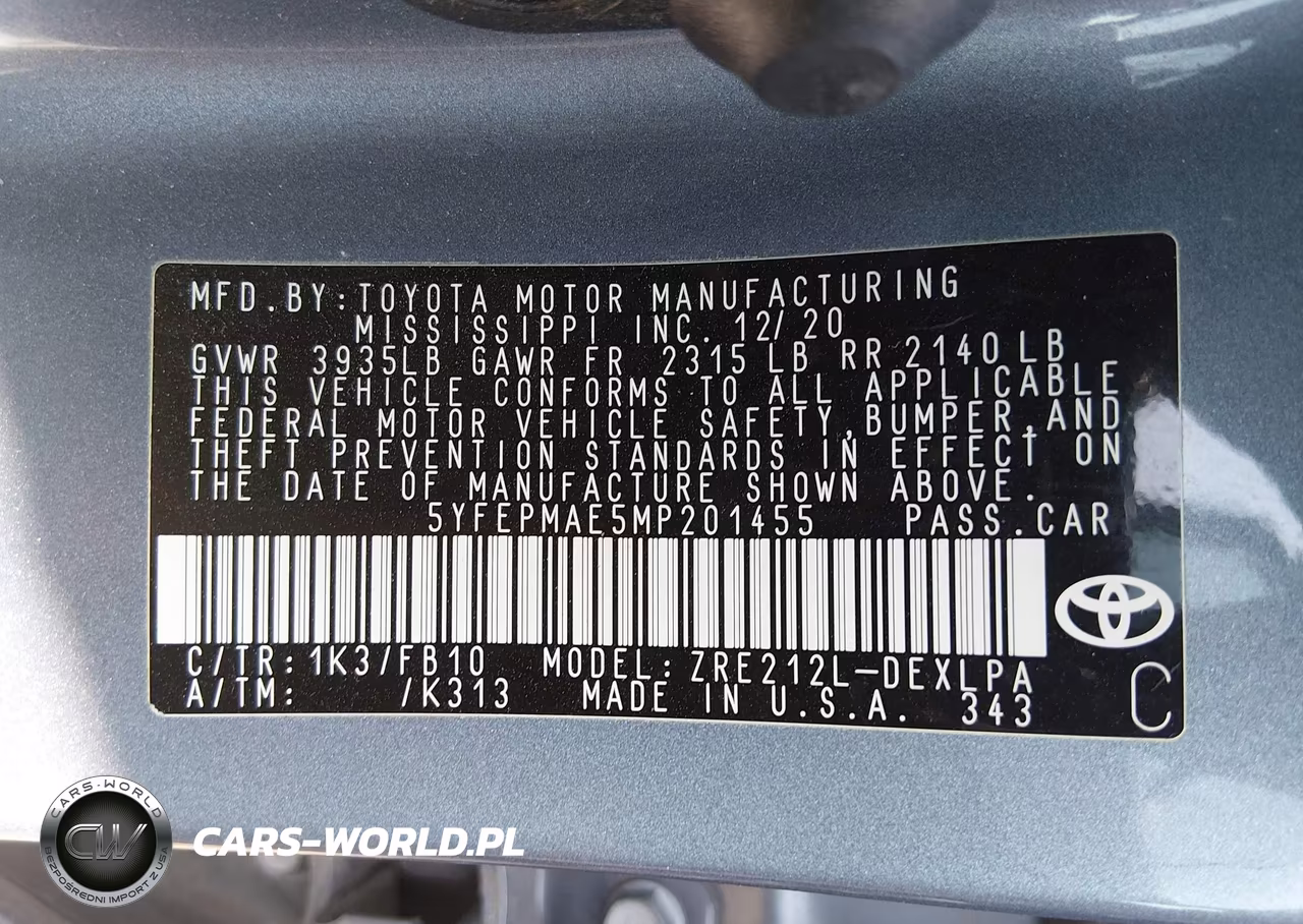 2021 Toyota Corolla Le VIN:5YFEPMAE5MP201455 - 9