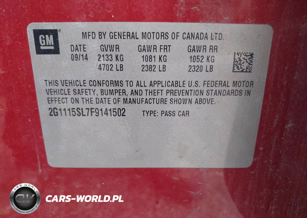 2015 Chevrolet Impala 1Lt VIN:2G1115SL7F9141502 - 9