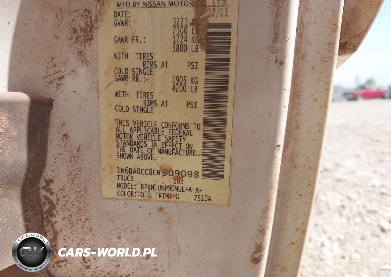 2012 Nissan Titan Pro-4X VIN:1N6BA0CC8CN309098 - 9