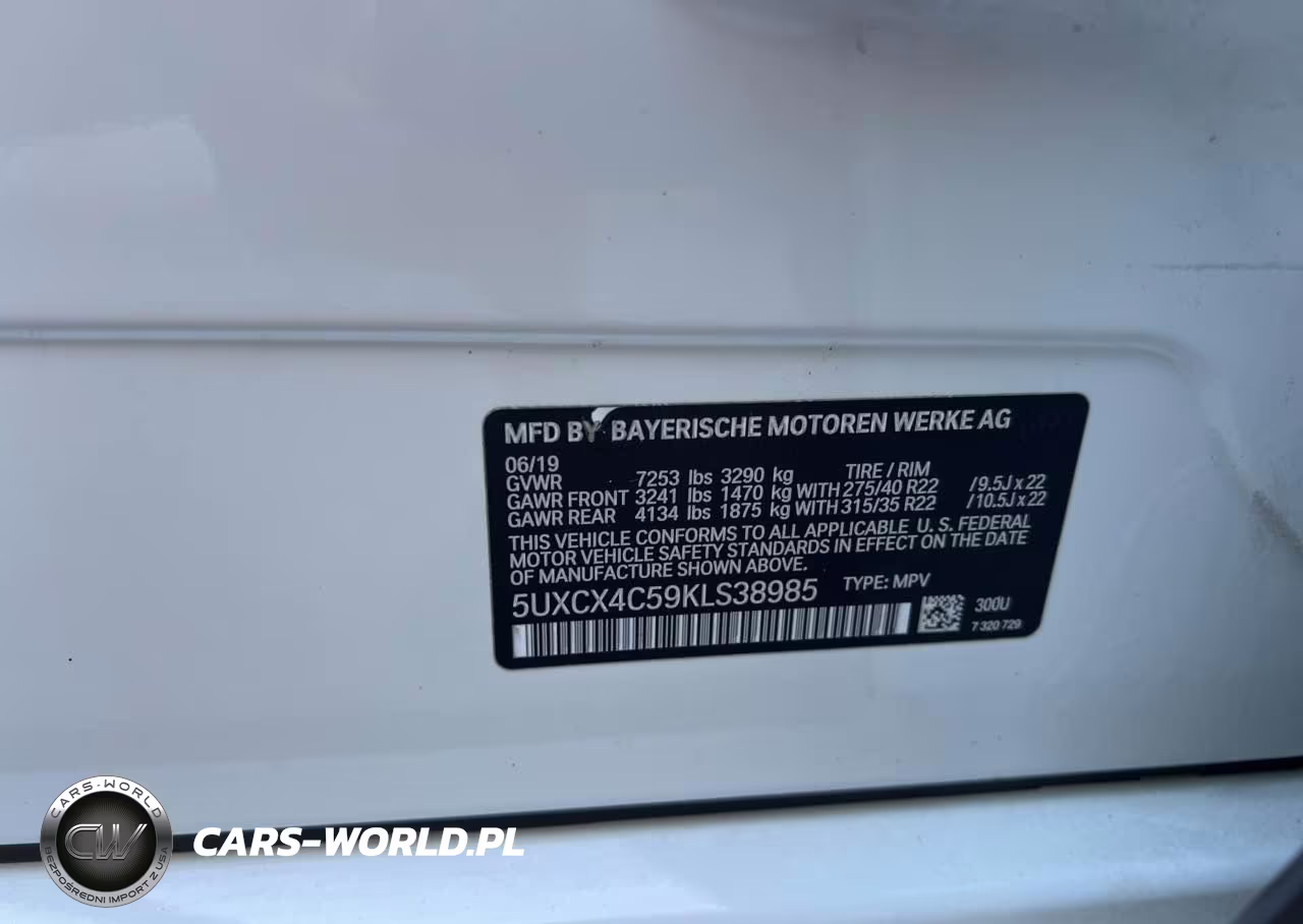 2019 BMW X7 xDrive50I VIN:5UXCX4C59KLS38985 - 9