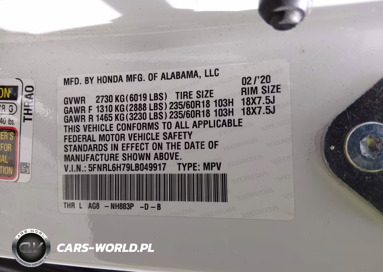 2020 Honda Odyssey Ex-L-Ex-L W-Navi Res VIN:5FNRL6H79LB049917 - 9