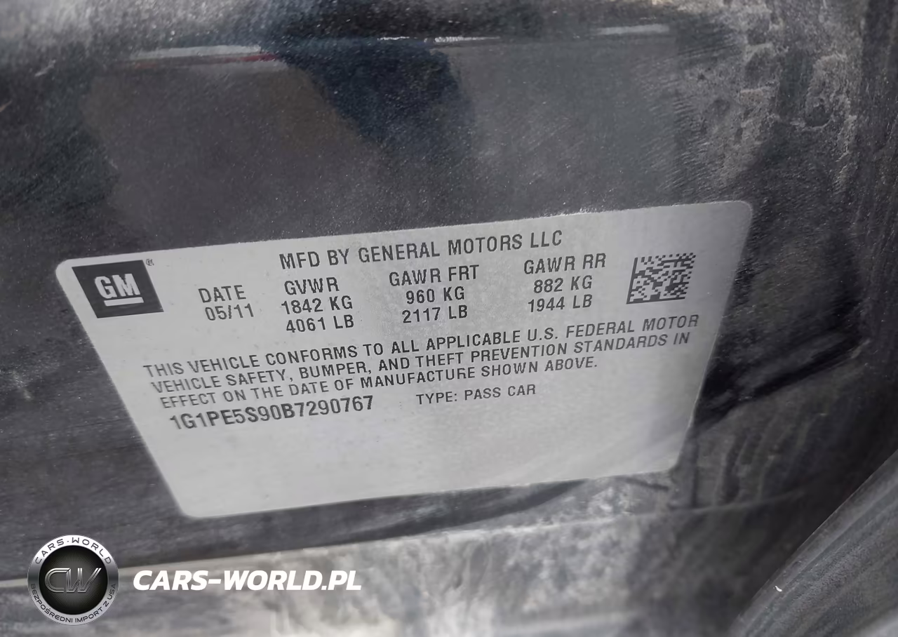 2011 Chevrolet Cruze Lt VIN:1G1PE5S90B7290767 - 9