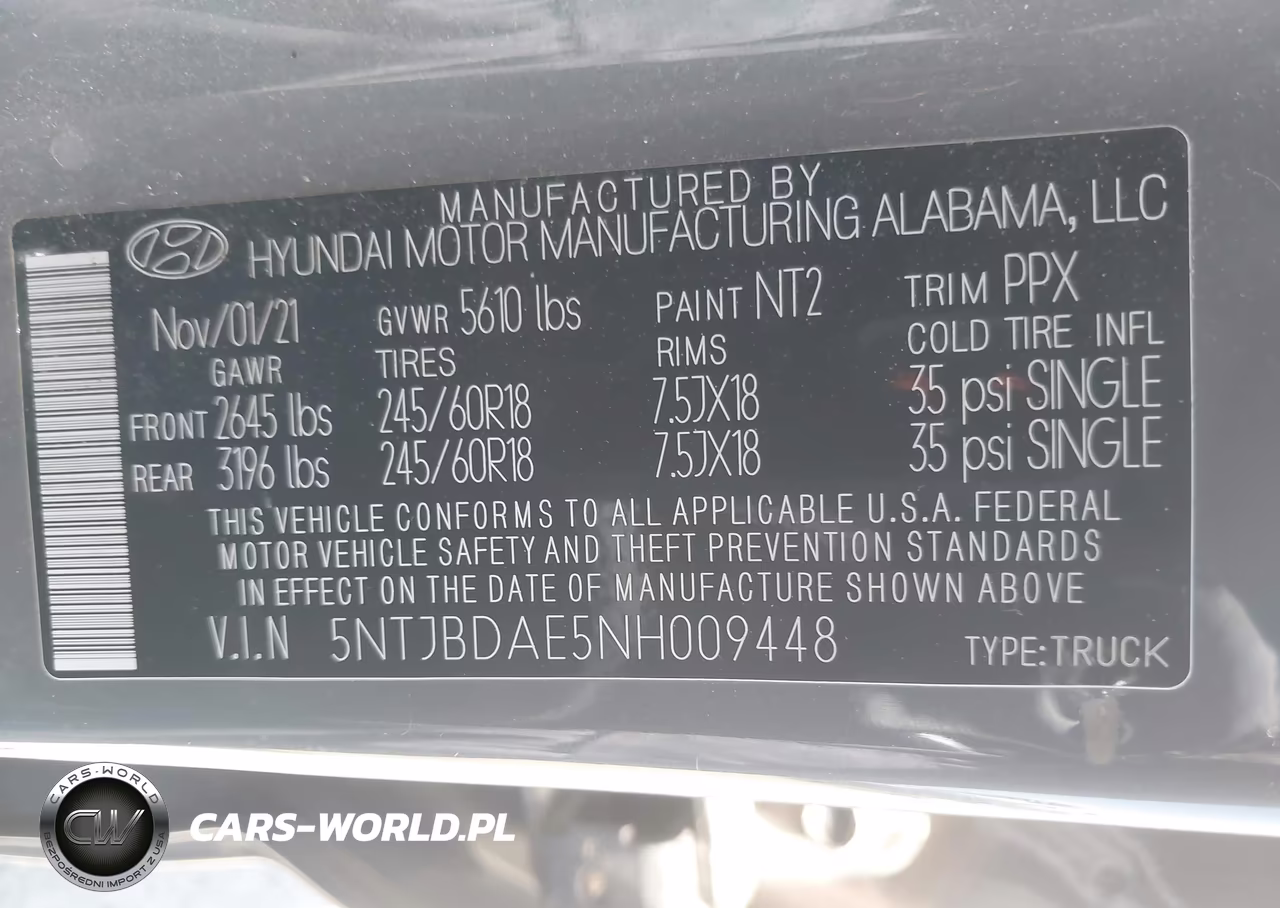 2022 Hyundai Santa Cruz Sel VIN:5NTJBDAE5NH009448 - 9