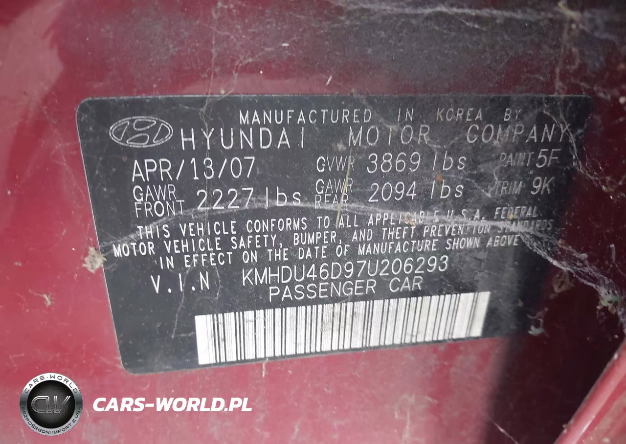2007 Hyundai Elantra Gls-Limited-Se VIN:KMHDU46D97U206293 - 9