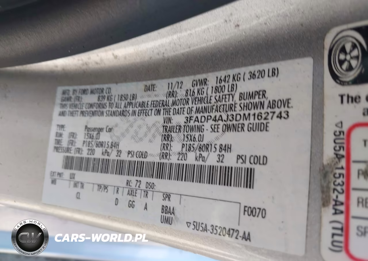 2013 Ford Fiesta S VIN:3FADP4AJ3DM162743 - 9