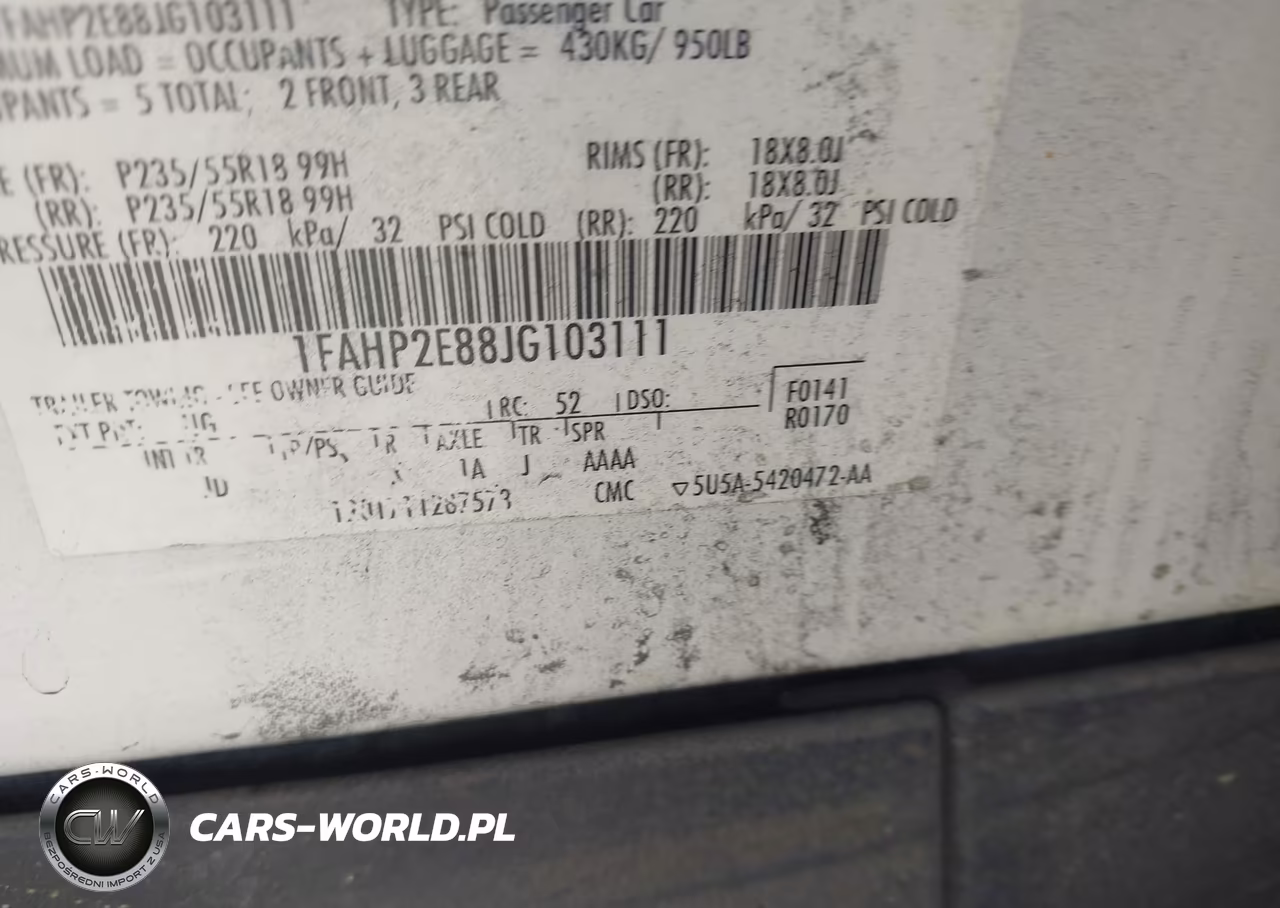 2018 Ford Taurus Sel VIN:1FAHP2E88JG103111 - 9
