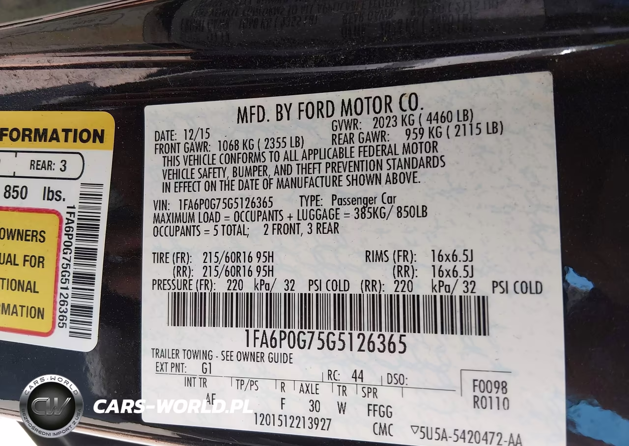 2016 Ford Fusion S VIN:1FA6P0G75G5126365 - 9