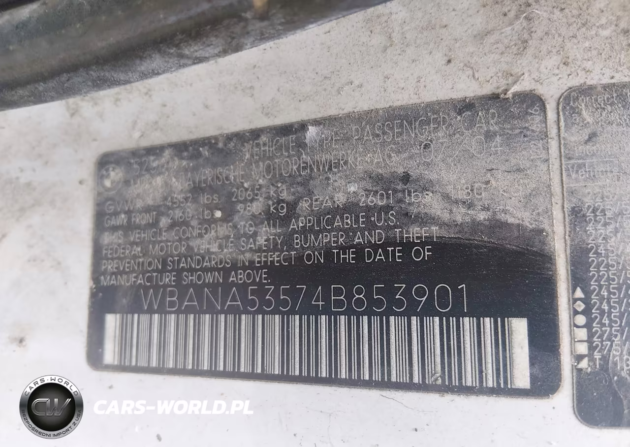 2004 BMW 525I VIN:WBANA53574B853901 - 9