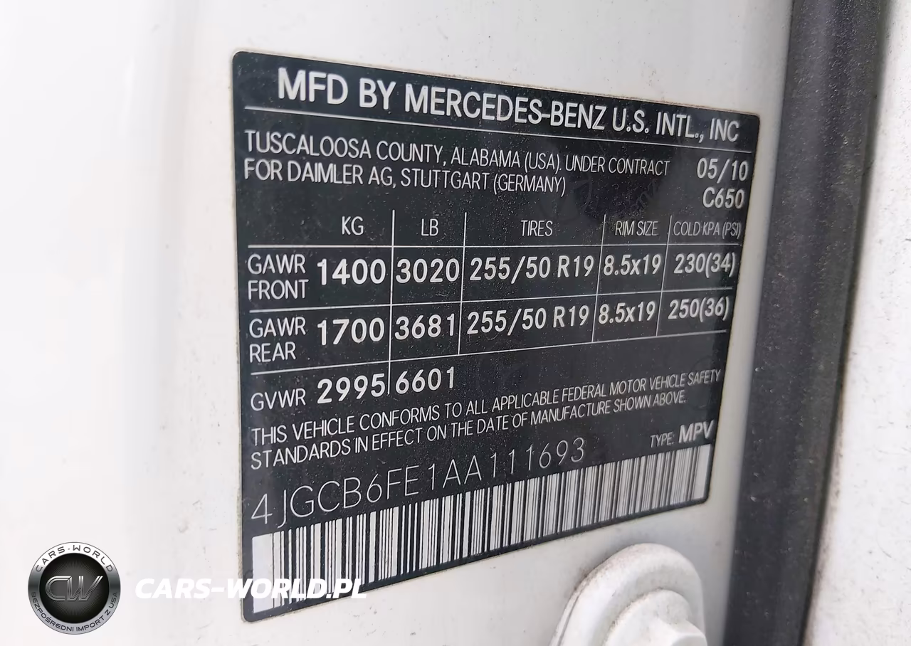 2010 Mercedes-Benz R 350 4Matic VIN:4JGCB6FE1AA111693 - 9