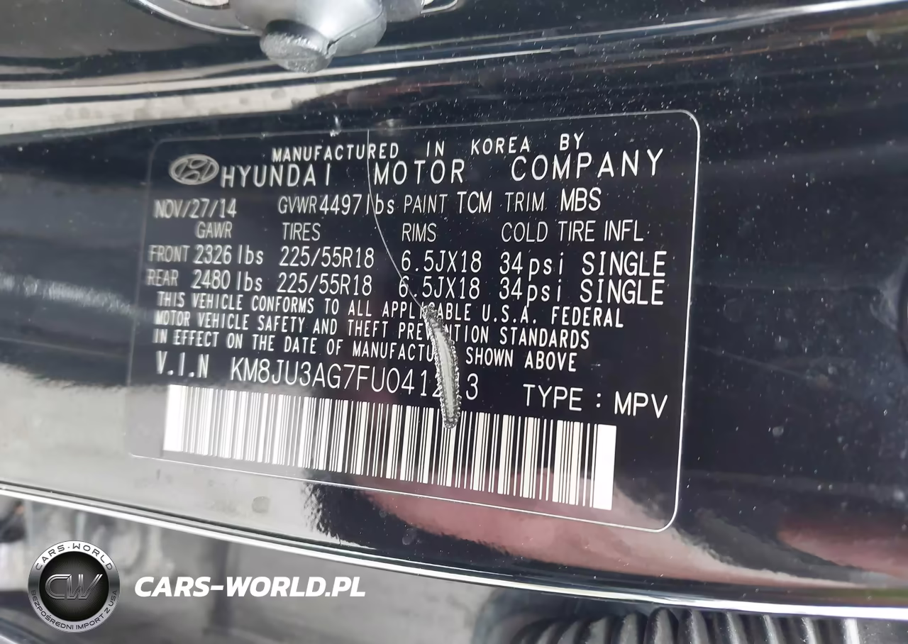 2015 Hyundai Tucson Limited VIN:KM8JU3AG7FU041213 - 9
