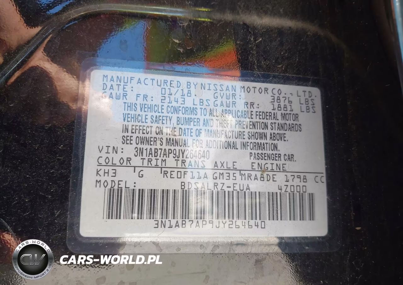 2018 Nissan Sentra Sr VIN:3N1AB7AP9JY264640 - 9