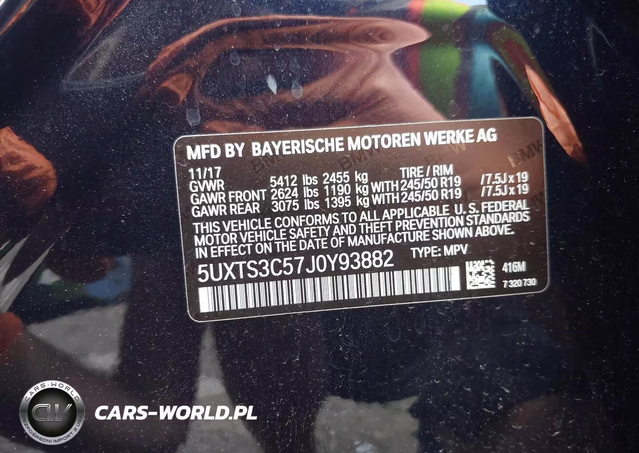 2018 BMW X3 M40I VIN:5UXTS3C57J0Y93882 - 9