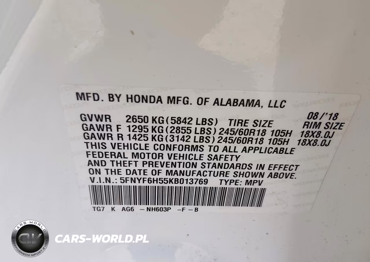 2019 Honda Pilot Ex-L VIN:5FNYF6H55KB013769 - 9