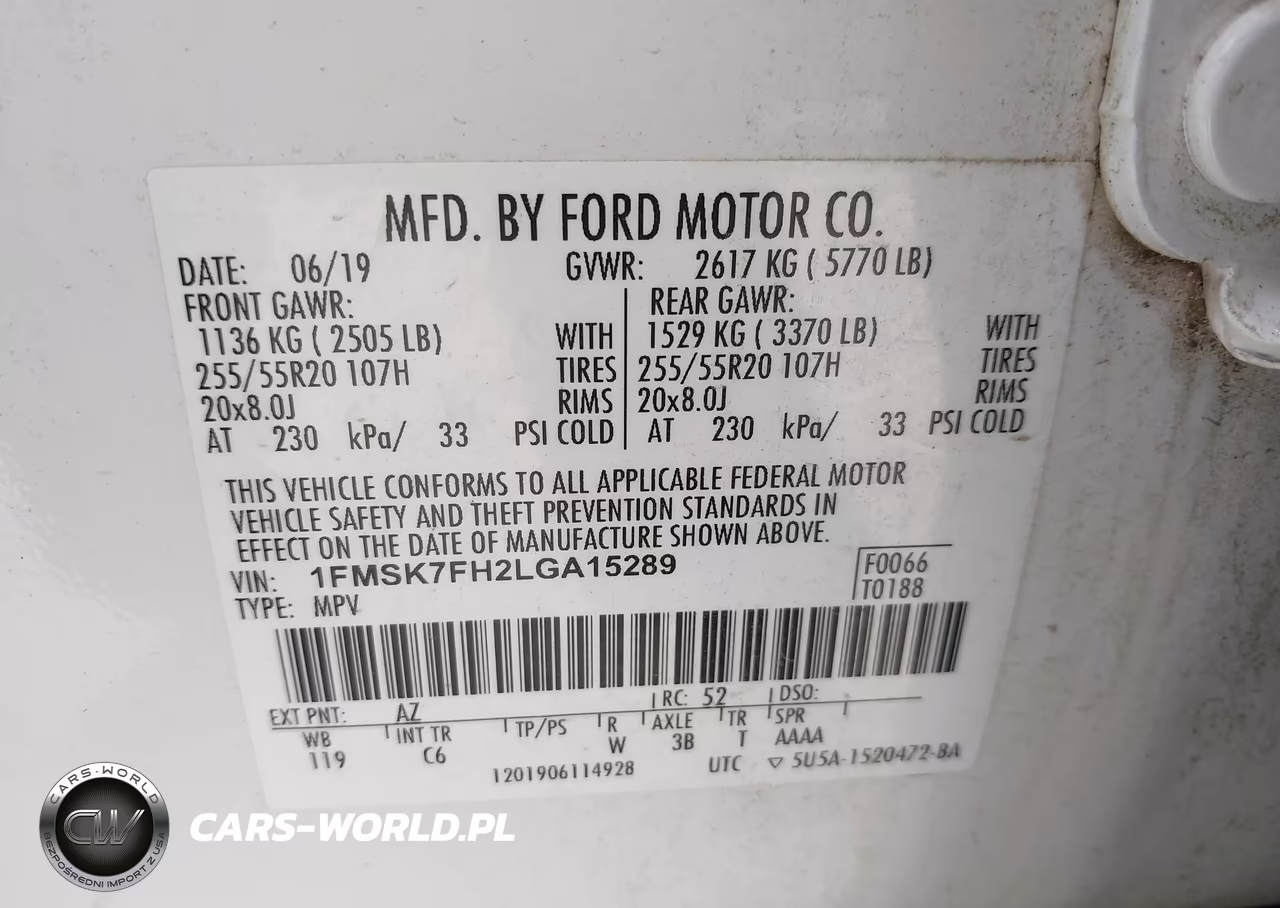 2020 Ford Explorer Limited VIN:1FMSK7FH2LGA15289 - 9