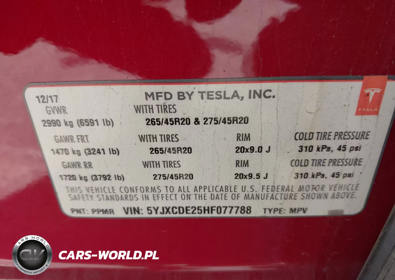 2017 Tesla Model X VIN:5YJXCDE25HF077788 - 9