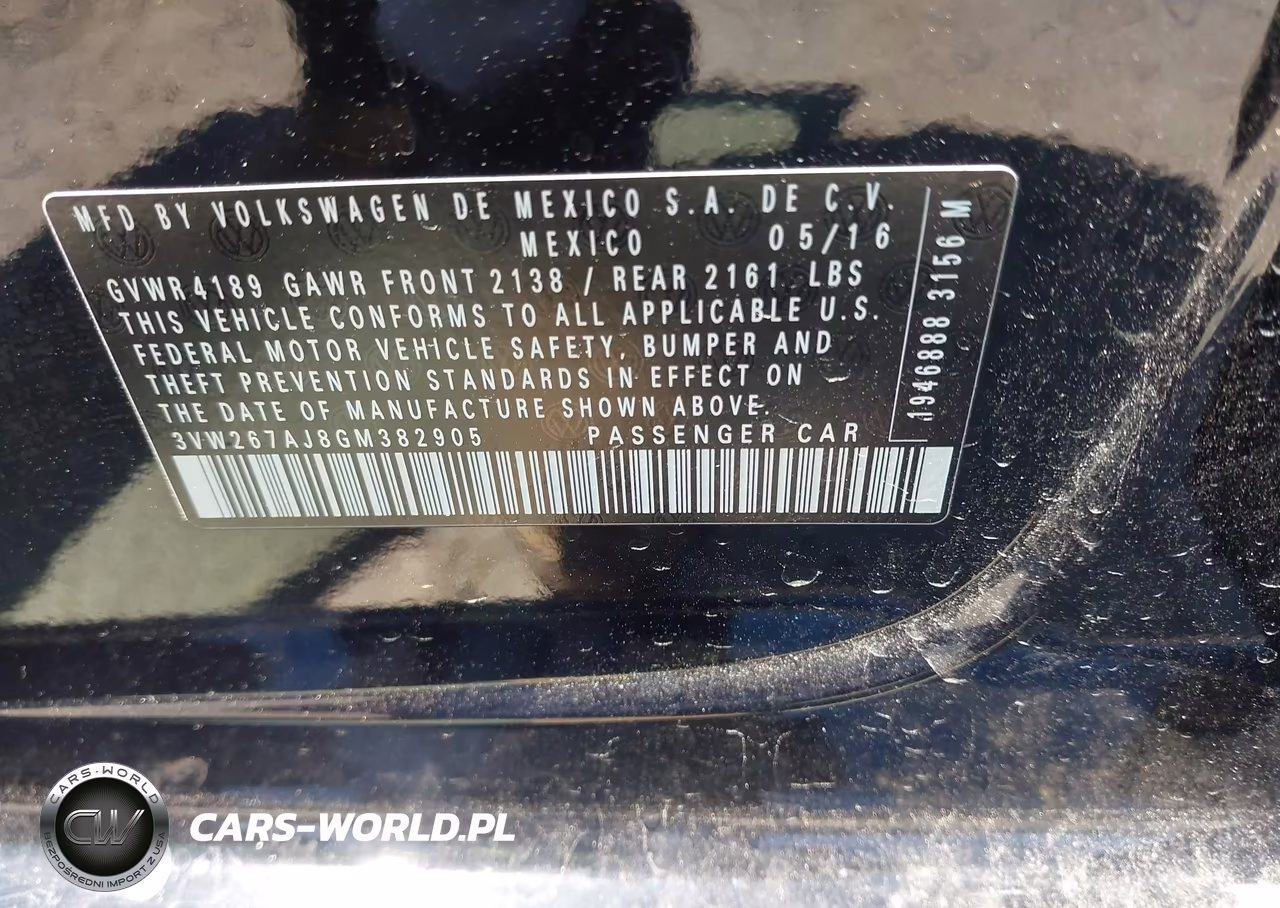 2016 Volkswagen Jetta 1.4T S VIN:3VW267AJ8GM382905 - 9