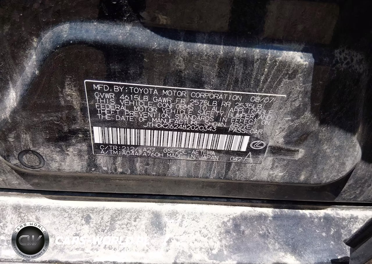2008 Lexus Is 250 VIN:JTHCK262482020343 - 9