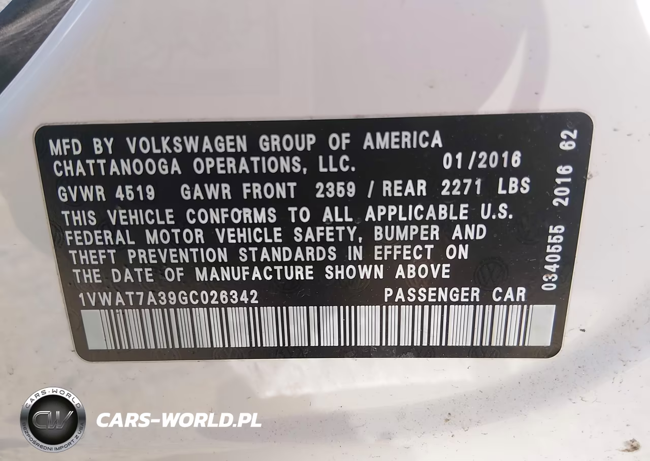 2016 Volkswagen Passat 1.8T S VIN:1VWAT7A39GC026342 - 9
