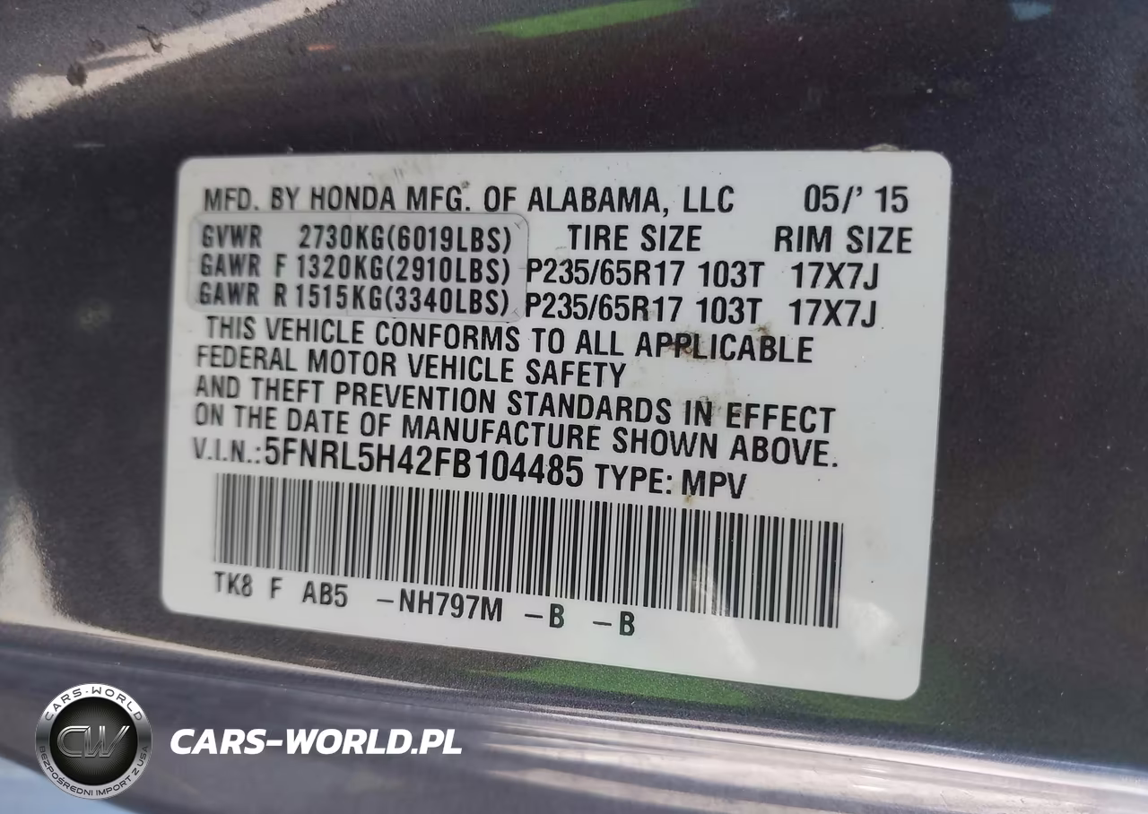 2015 Honda Odyssey Ex VIN:5FNRL5H42FB104485 - 9