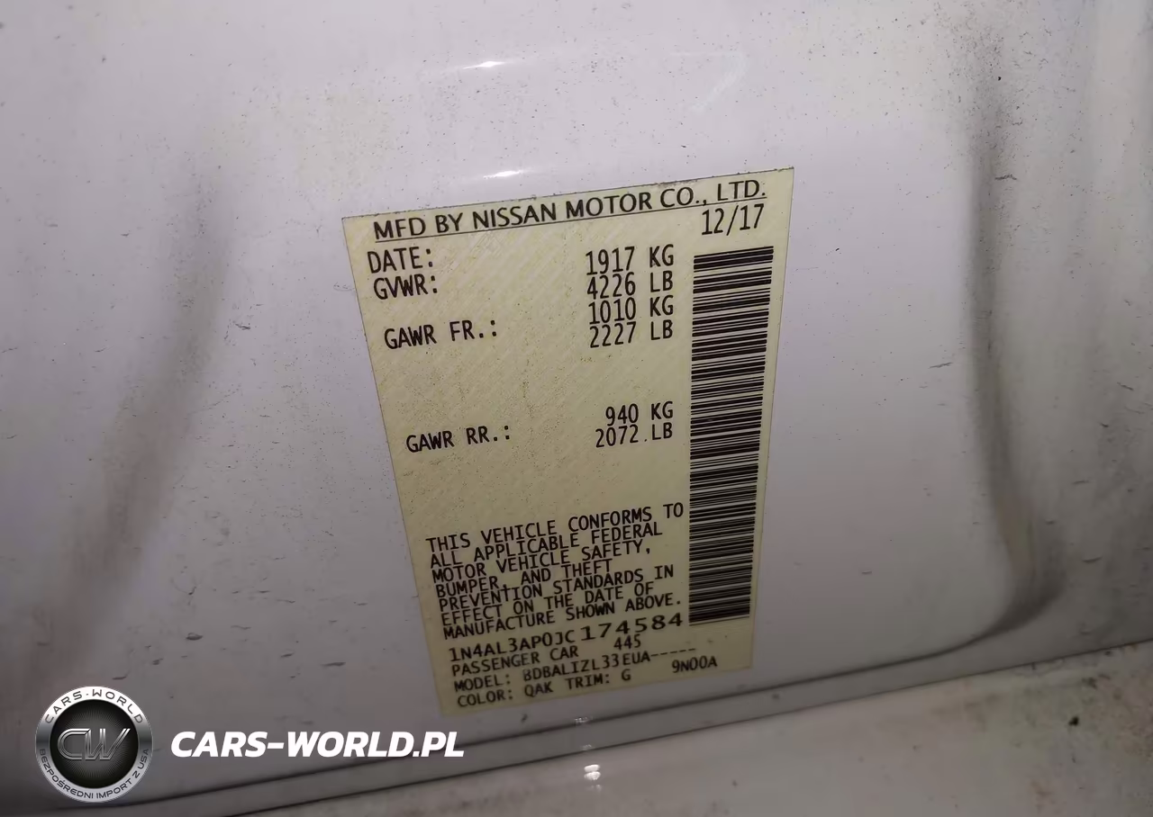 2018 Nissan Altima 2.5 Sv VIN:1N4AL3AP0JC174584 - 9