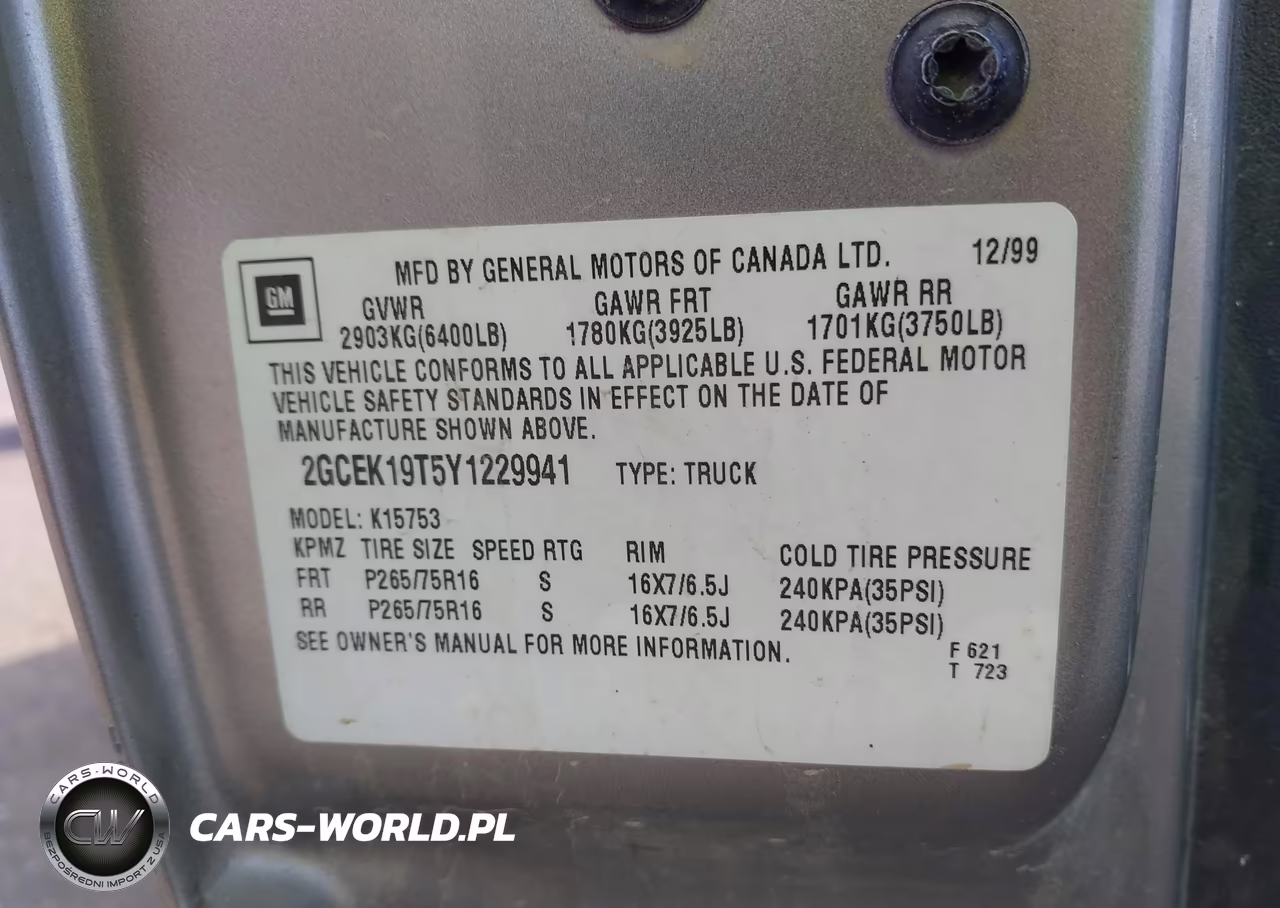 2000 Chevrolet Silverado 1500 Ls VIN:2GCEK19T5Y1229941 - 9