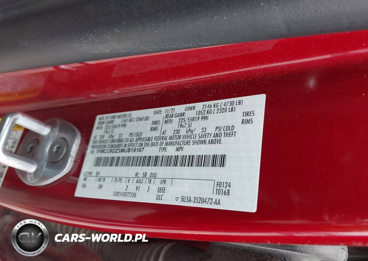 2021 Ford Escape Titanium Hybrid VIN:1FMCU9DZ3MUB19167 - 9
