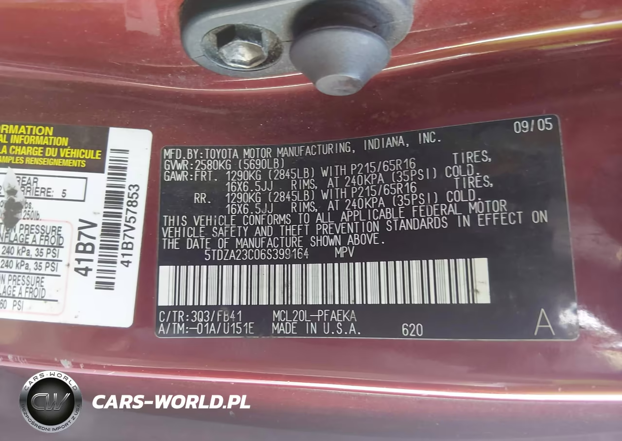 2006 Toyota Sienna Ce VIN:5TDZA23C06S399164 - 9