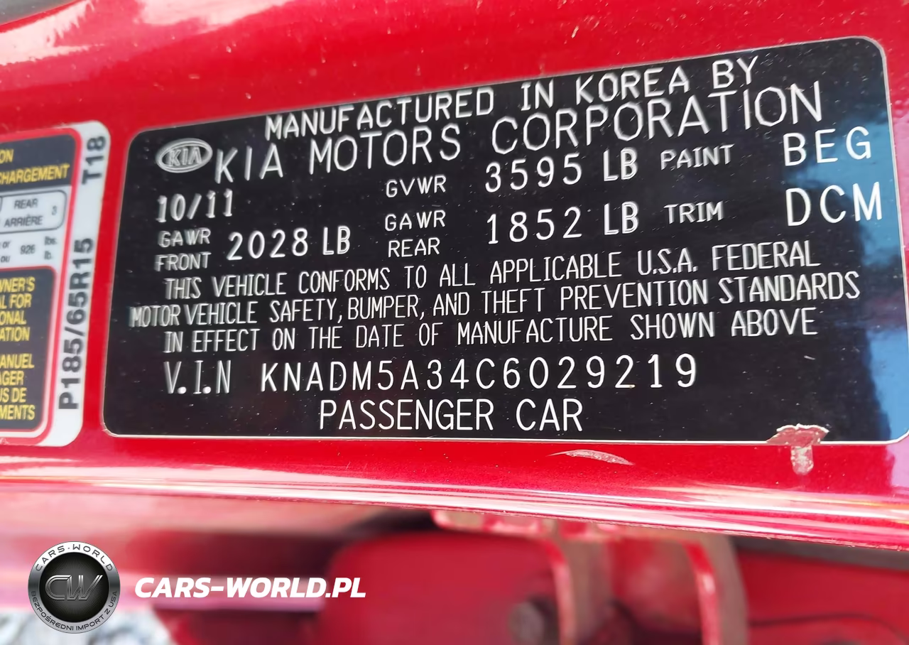 2012 Kia Rio5 Lx VIN:KNADM5A34C6029219 - 9
