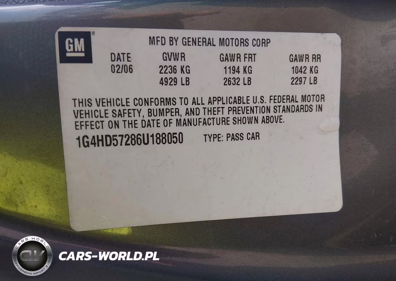 2006 Buick Lucerne Cxl VIN:1G4HD57286U188050 - 9