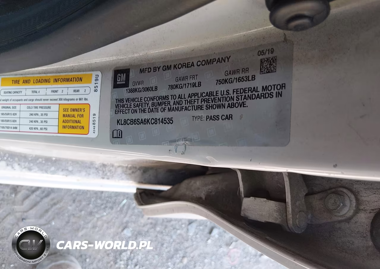 2019 Chevrolet Spark Ls Cvt VIN:KL8CB6SA6KC814535 - 9