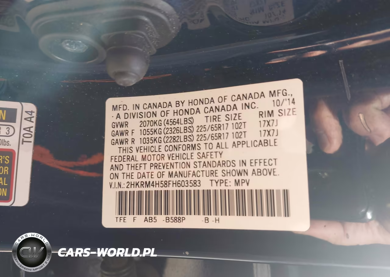 2015 Honda Cr-V Ex VIN:2HKRM4H58FH603583 - 9