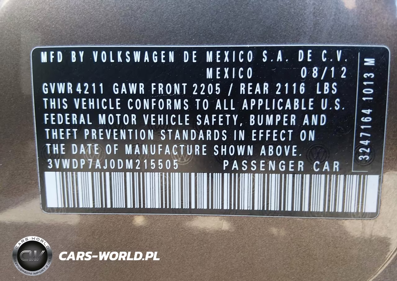 2013 Volkswagen Jetta 2.5L Se VIN:3VWDP7AJ0DM215505 - 9
