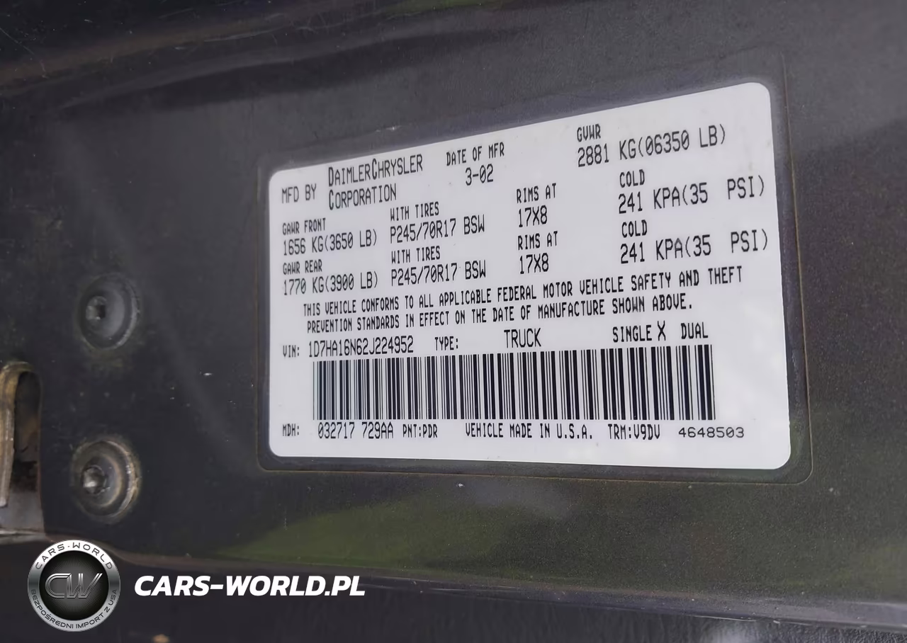 2002 Dodge Ram 1500 St VIN:1D7HA16N62J224952 - 9