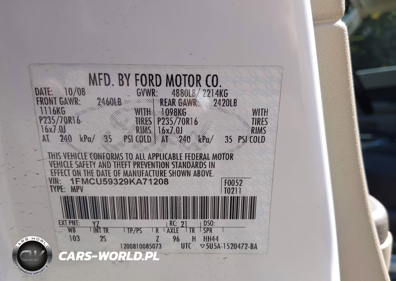 2009 Ford Escape Hybrid Limited VIN:1FMCU59329KA71208 - 9