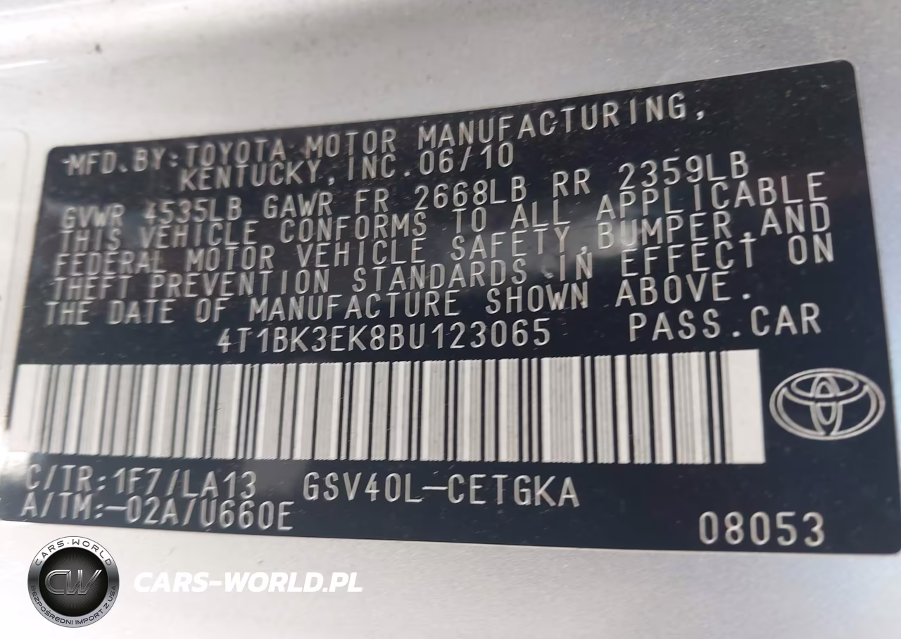 2011 Toyota Camry Xle V6 VIN:4T1BK3EK8BU123065 - 9
