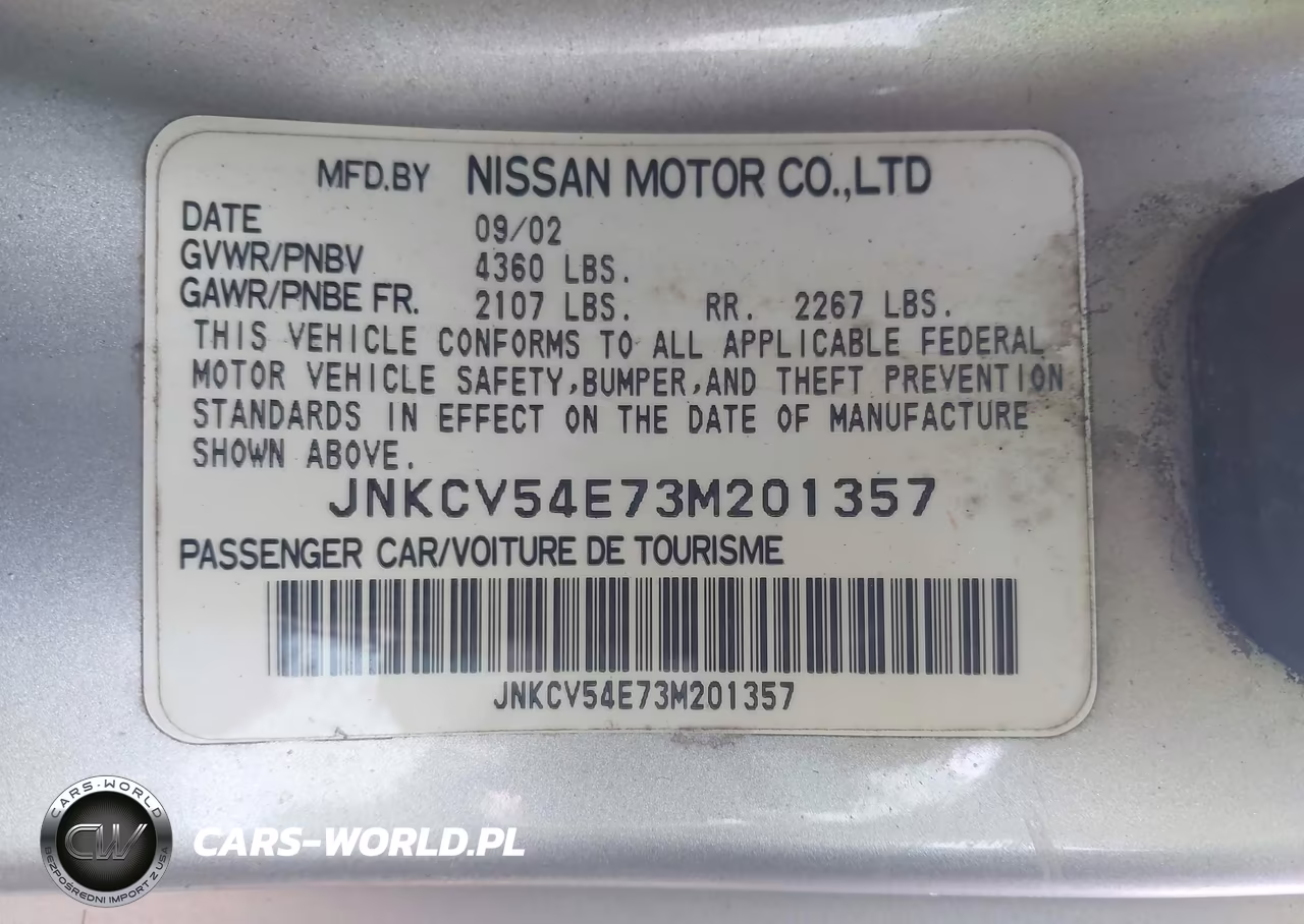 2003 Infiniti G35 Base W-Leather VIN:JNKCV54E73M201357 - 9