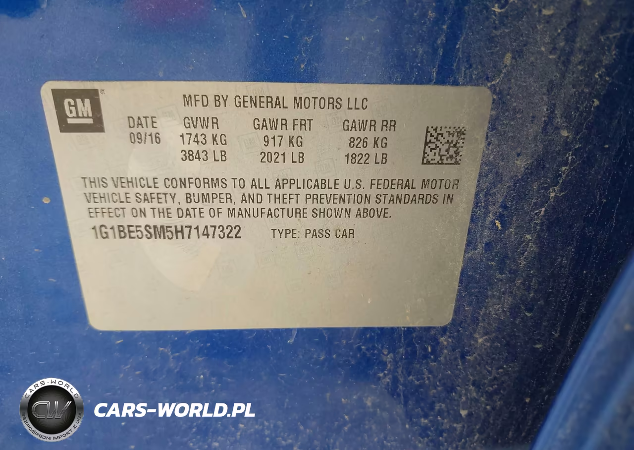2017 Chevrolet Cruze Lt Auto VIN:1G1BE5SM5H7147322 - 9
