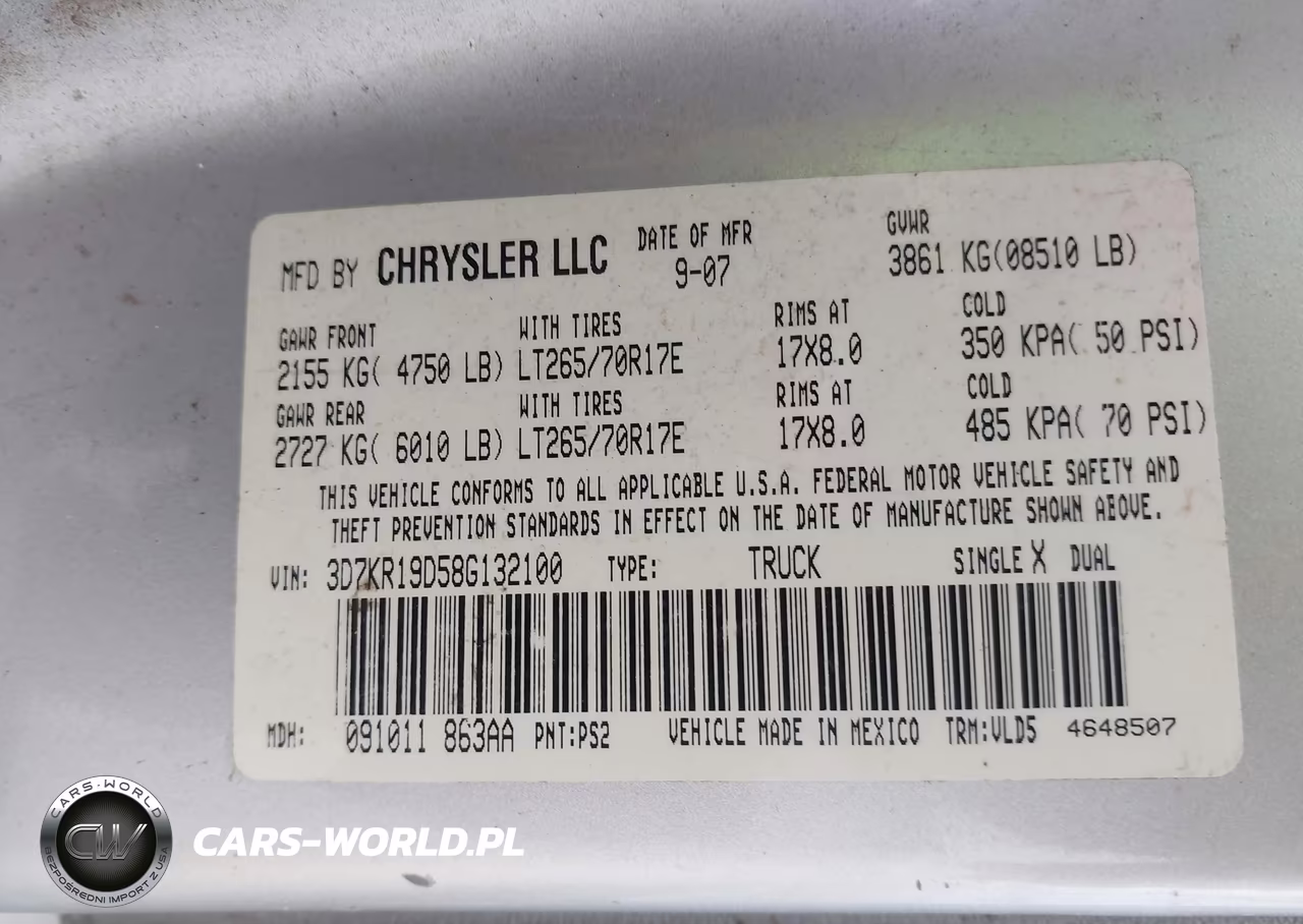2008 Dodge Ram 1500 Laramie VIN:3D7KR19D58G132100 - 9