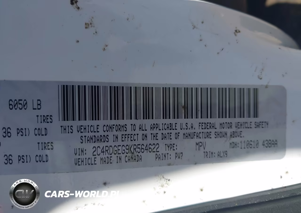 2019 Dodge Grand Caravan Gt VIN:2C4RDGEG9KR564622 - 9