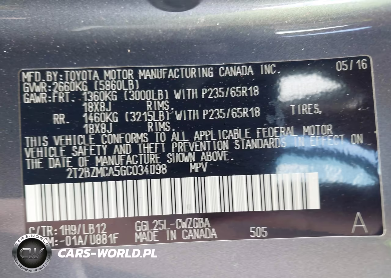 2016 Lexus Rx 350 VIN:2T2BZMCA5GC034098 - 9