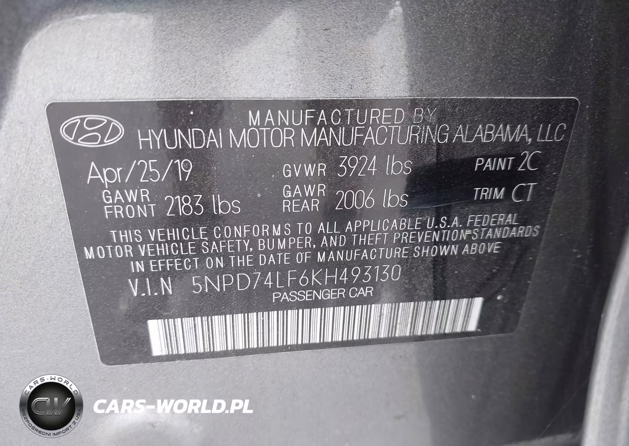2019 Hyundai Elantra Se VIN:5NPD74LF6KH493130 - 9