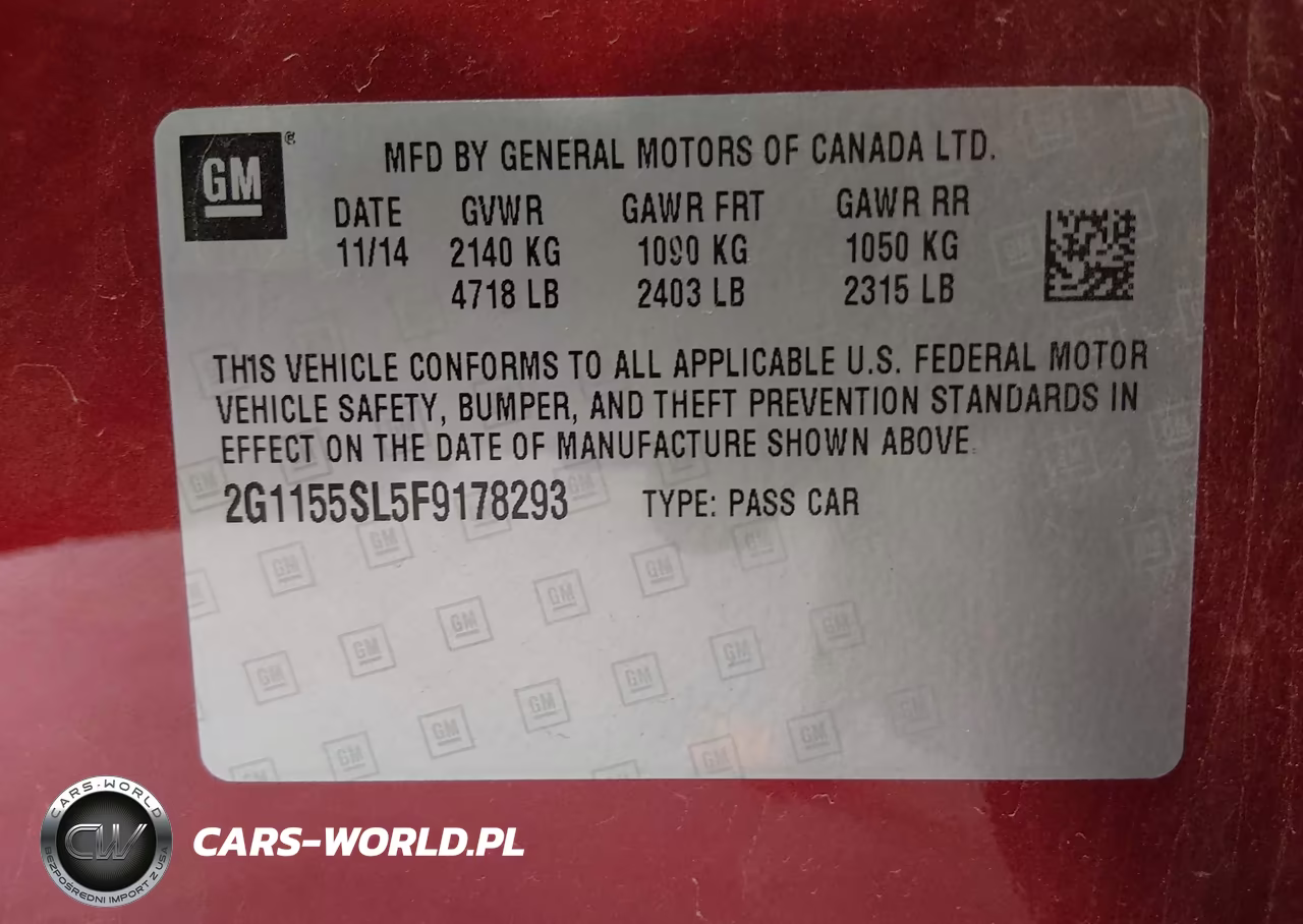 2015 Chevrolet Impala 1Lz VIN:2G1155SL5F9178293 - 9