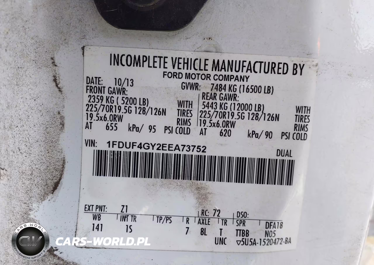 2014 Ford F-450 Chassis Xl VIN:1FDUF4GY2EEA73752 - 8
