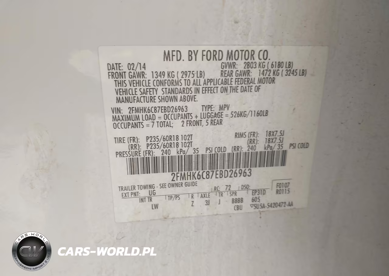 2014 Ford Flex Sel VIN:2FMHK6C87EBD26963 - 9