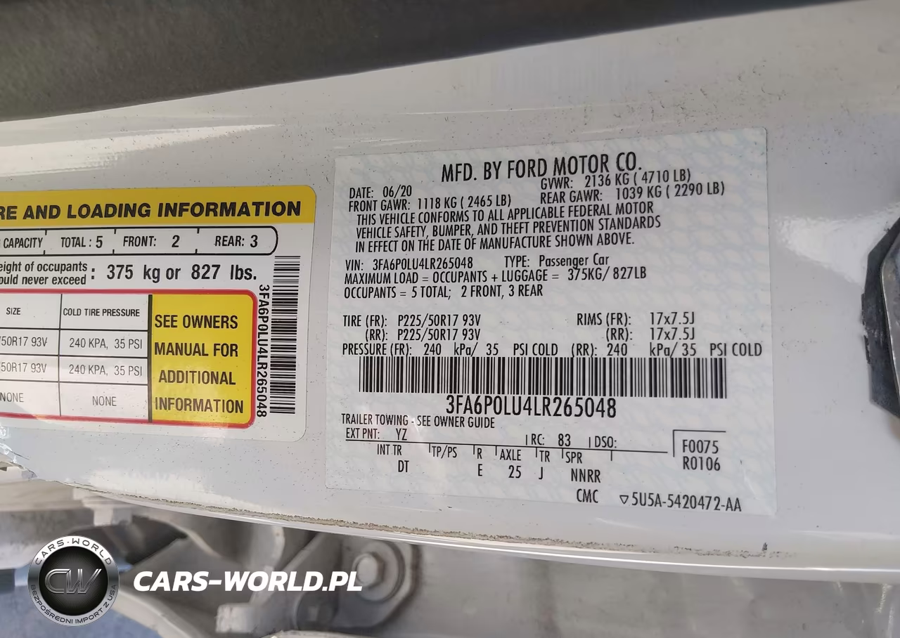 2020 Ford Fusion Hybrid Se VIN:3FA6P0LU4LR265048 - 9