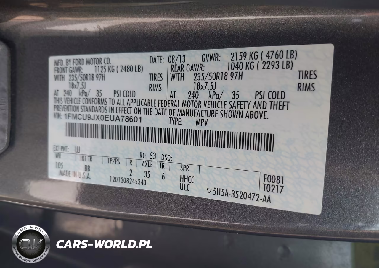 2014 Ford Escape Titanium VIN:1FMCU9JX0EUA78601 - 9