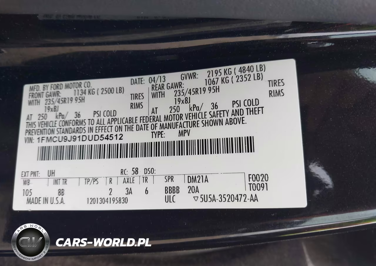 2013 Ford Escape Titanium VIN:1FMCU9J91DUD54512 - 9