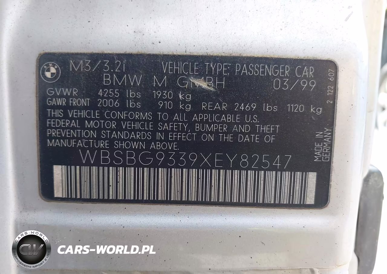 1999 BMW M3 VIN:WBSBG9339XEY82547 - 9