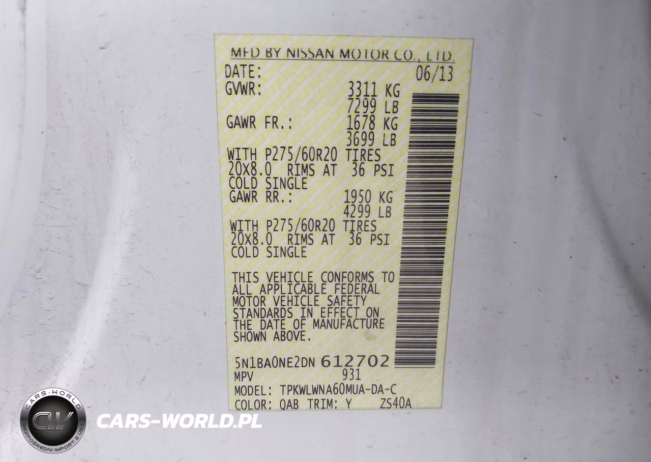 2013 Nissan Armada Platinum VIN:5N1BA0NE2DN612702 - 9