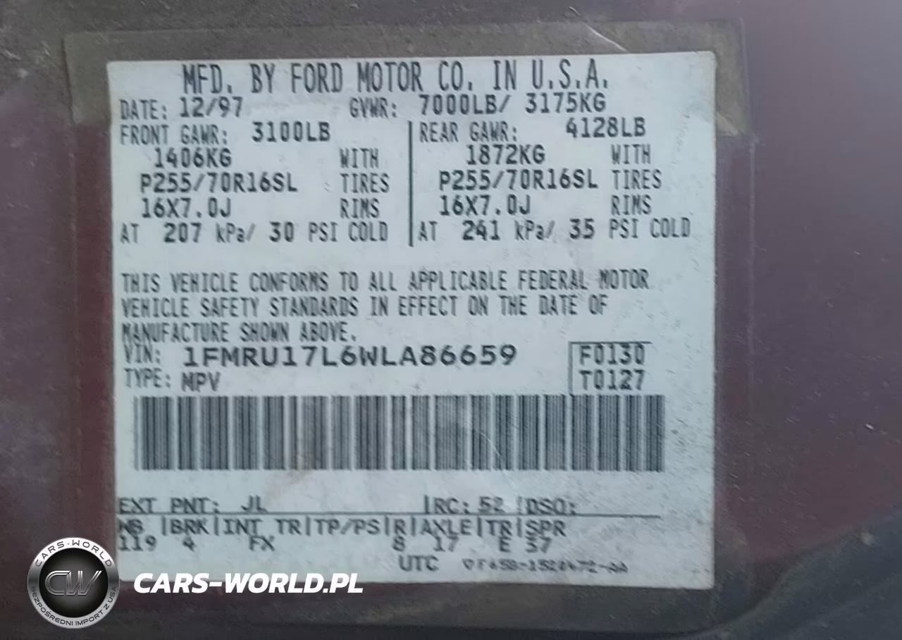 1998 Ford Expedition Eddie Bauer-Xlt VIN:1FMRU17L6WLA86659 - 9